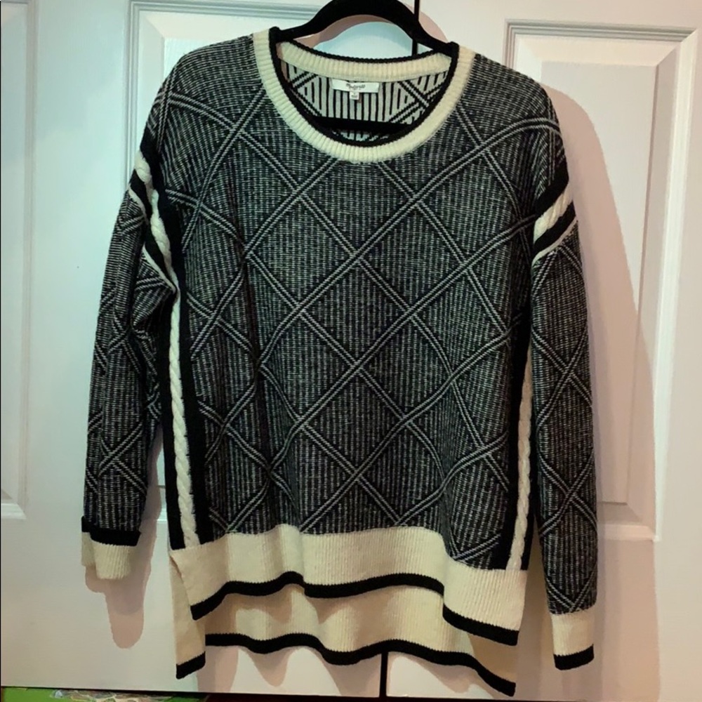 Madewell black and white oversized sweater size S